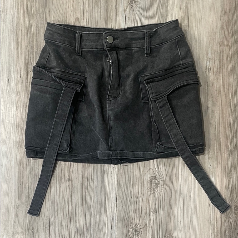 Fashion Nova Black Denim Skirt